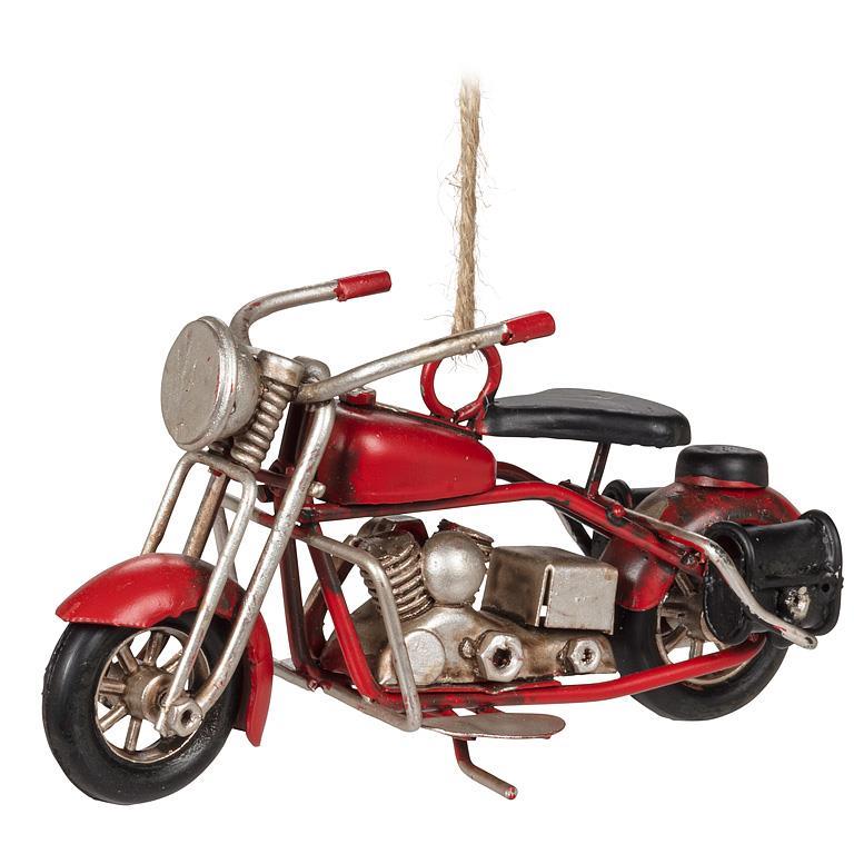 Vintage Red Motorcycle Ornament