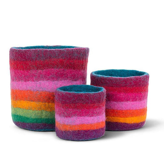 Rainbow Striped Plant Pots