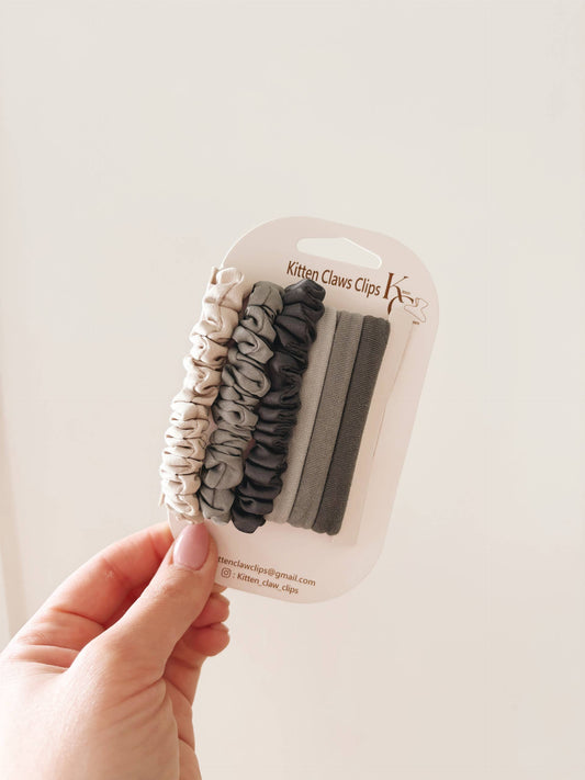 Damage Free Hair Ties: Greys