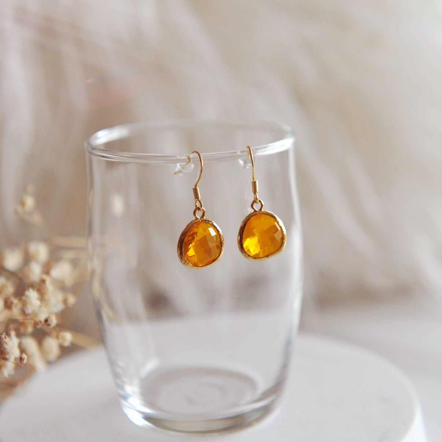 Lennon Orange gem earrings