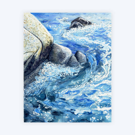By the Sea Watercolor Art Print