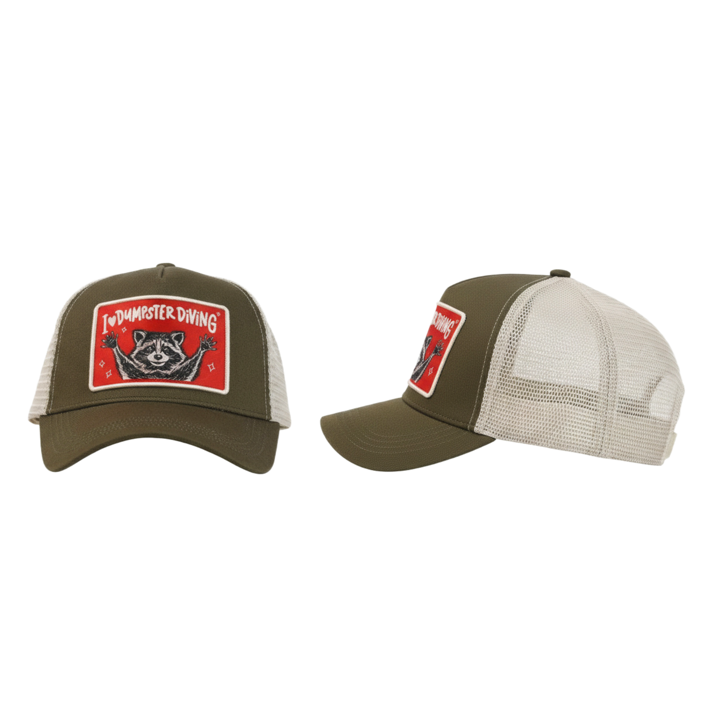 I Love Dumpster Diving Raccoon | Funny Trucker Hat