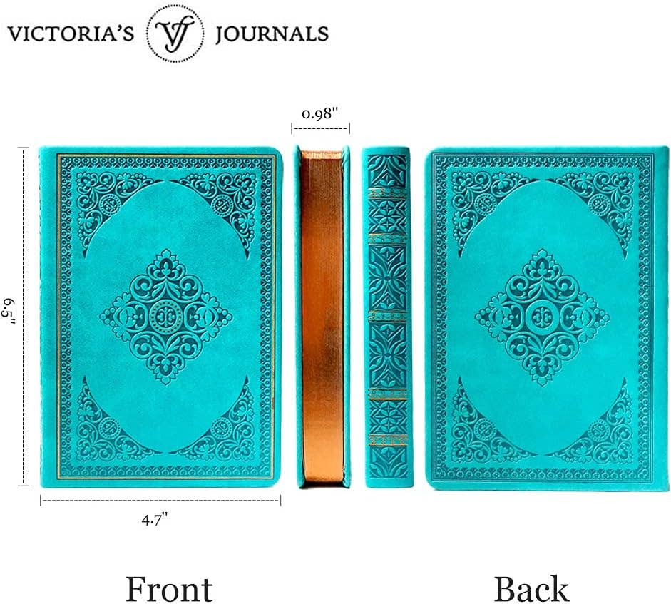 Vintage Classic Style Diary Notebook Vegan Leather (Teal)