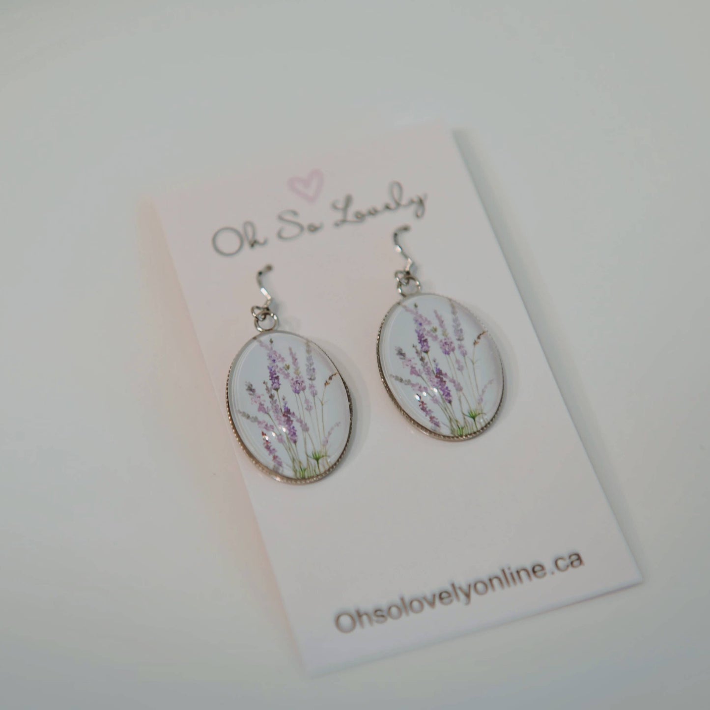 Lavender Fields Glass Drop Earrings