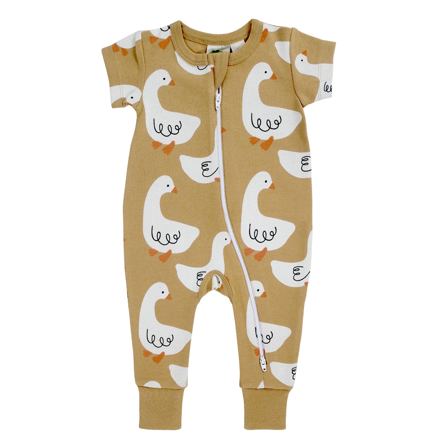 Signature Print '2-Way' Zip Romper - Short Sleeve