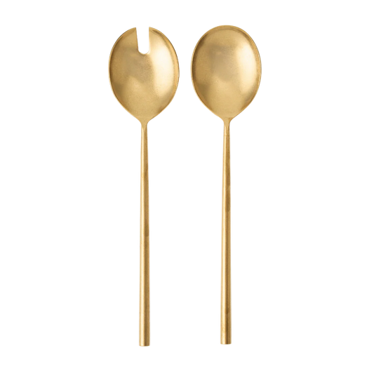 Tides Salad Servers Tumbled Gold