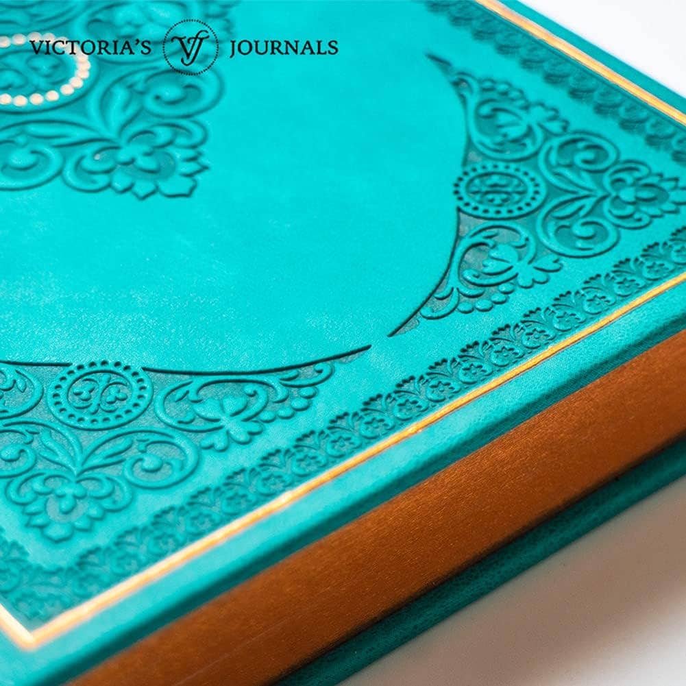 Vintage Classic Style Diary Notebook Vegan Leather (Teal)