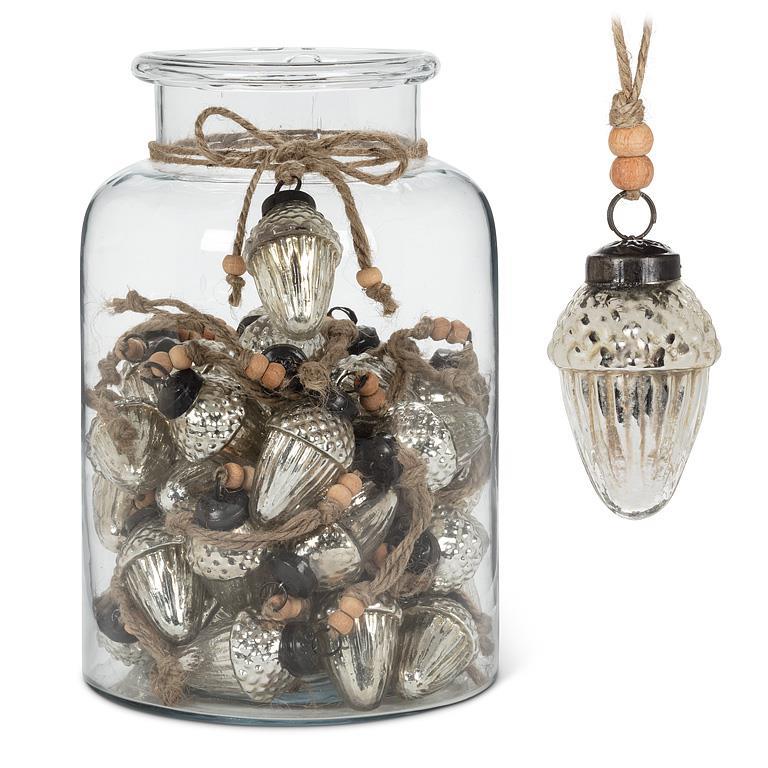 Silver Acorn Ornament