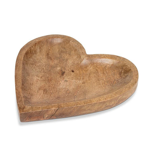 Wood Heart Tray 8"