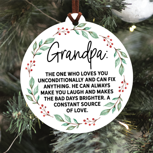 Grandpa Definition Christmas Ornament
