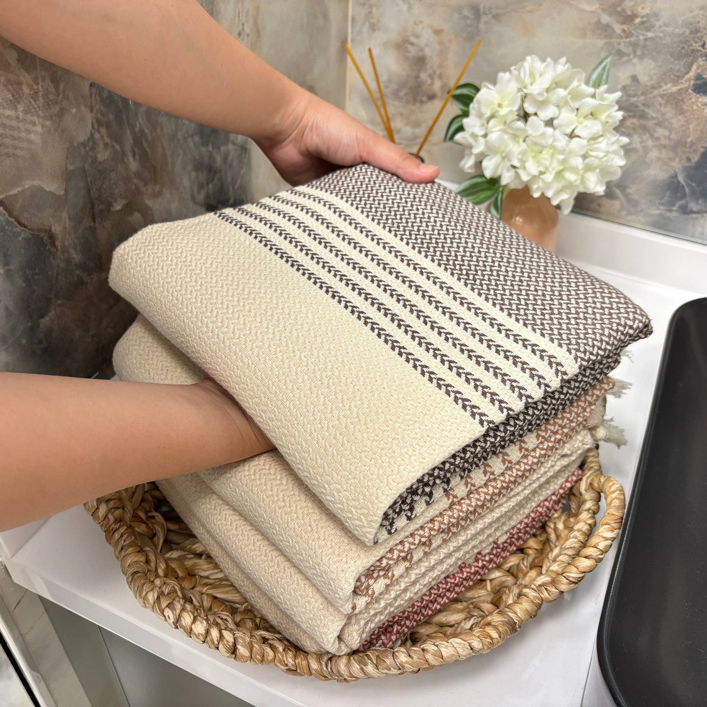 Classic Turkish Towel, Cotton Towel Throw