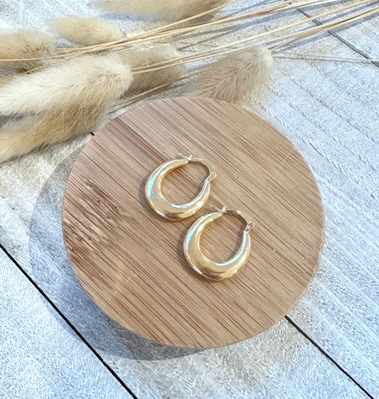 Gold Plated Round Chunky Hoop