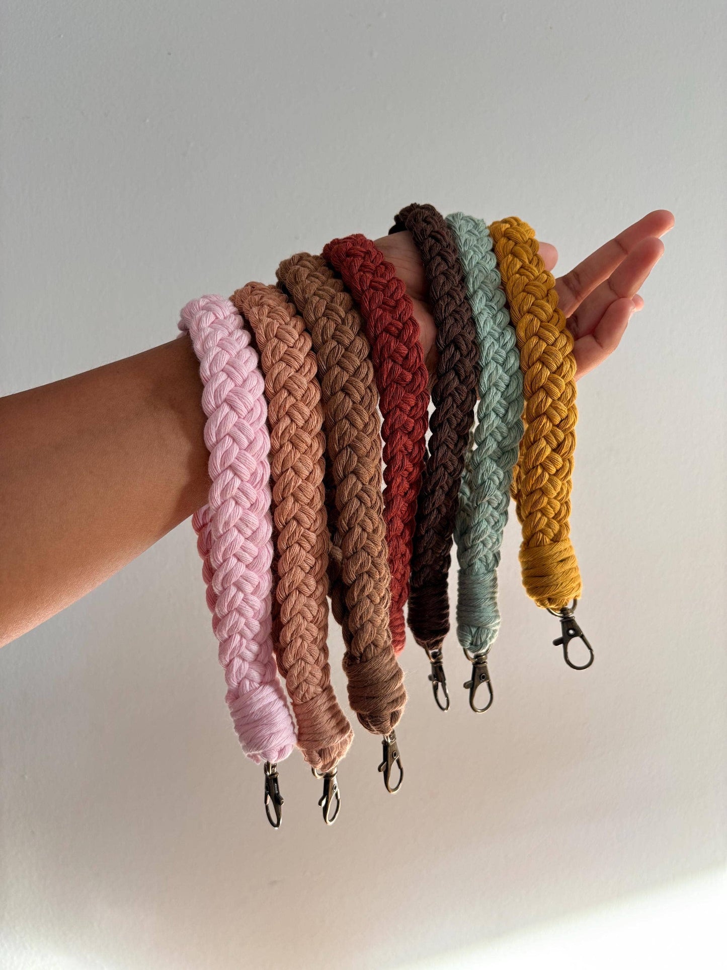 Handmade Macrame Cotton Boho Wristlet Keychain for Women