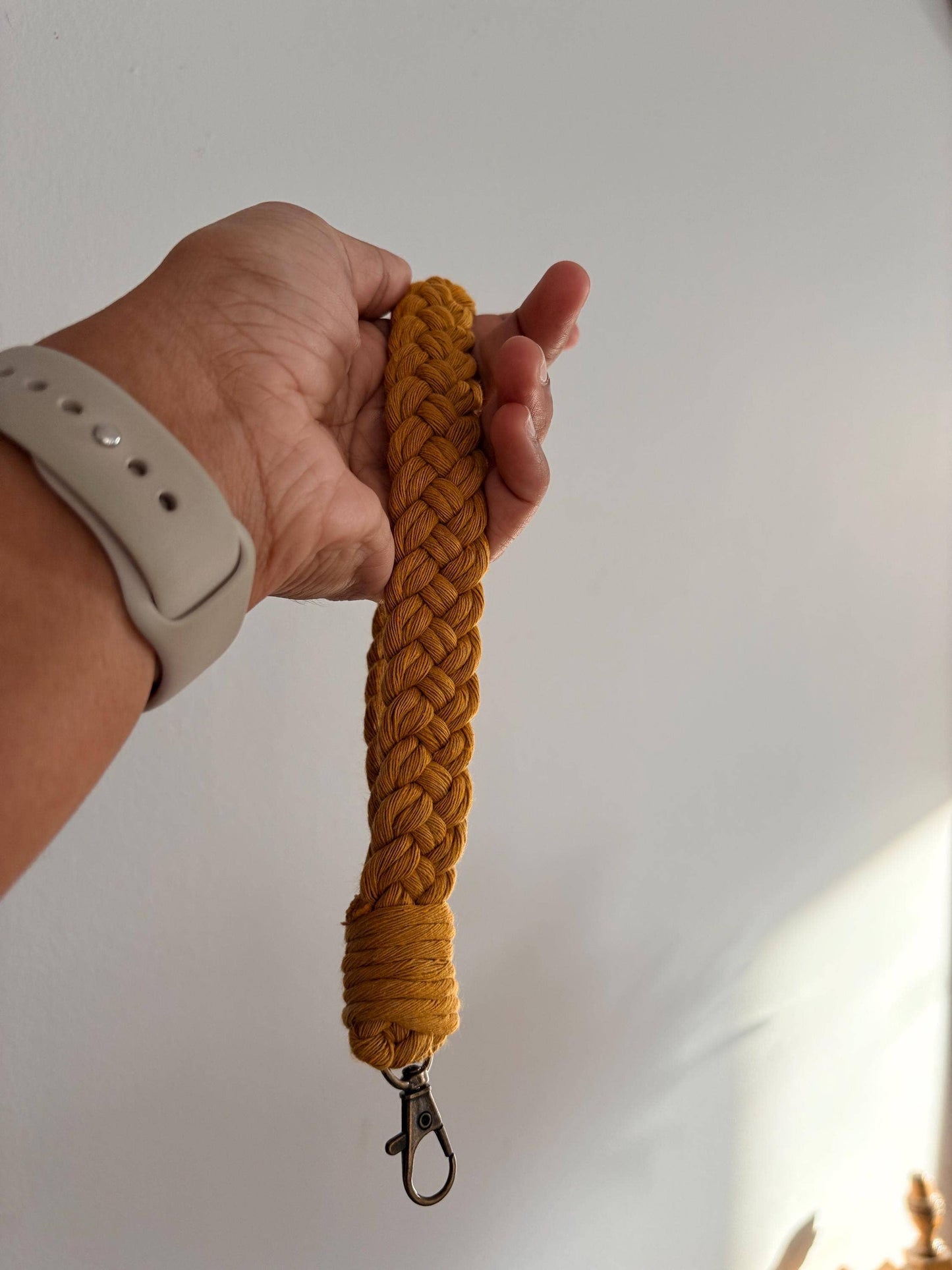 Handmade Macrame Cotton Boho Wristlet Keychain for Women