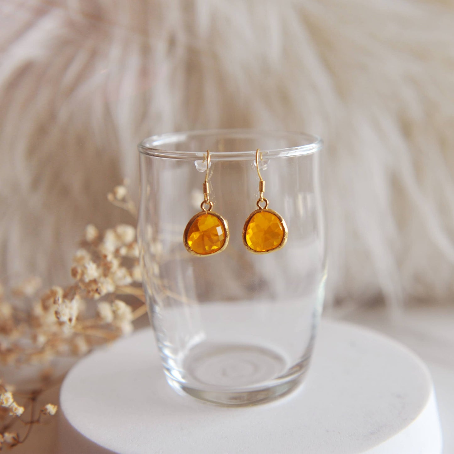 Lennon Orange gem earrings