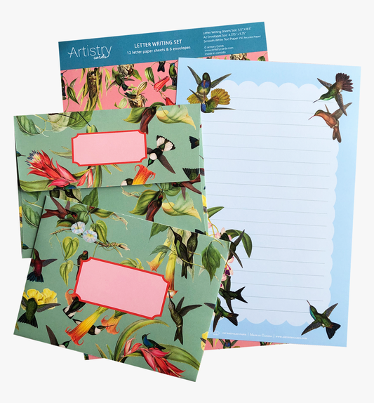 Vintage Hummingbird Letter Writing Set