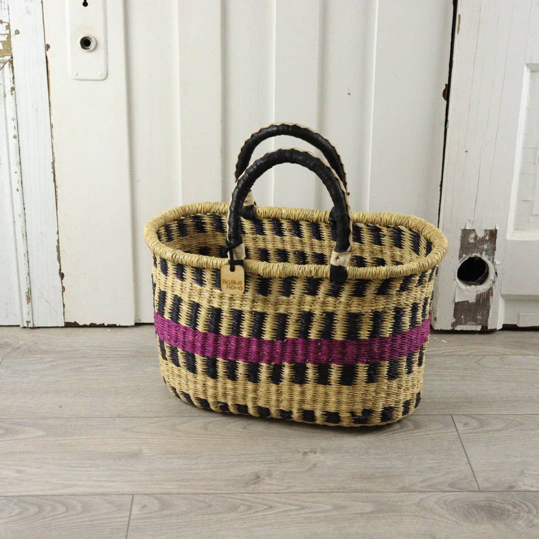 Oval Basket with Two Handles Medium - Traditional Palette