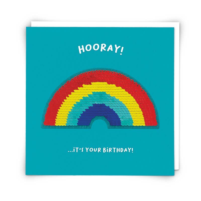 Rainbow Card With Reusable Reversible Sequin Patch
