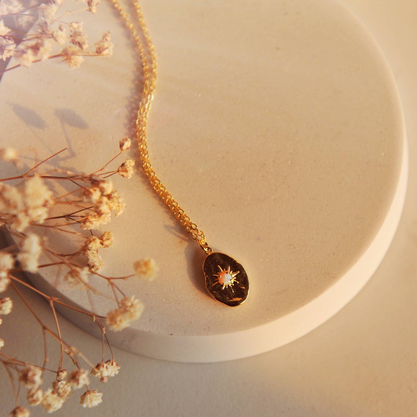 Nova vintage opal star necklace