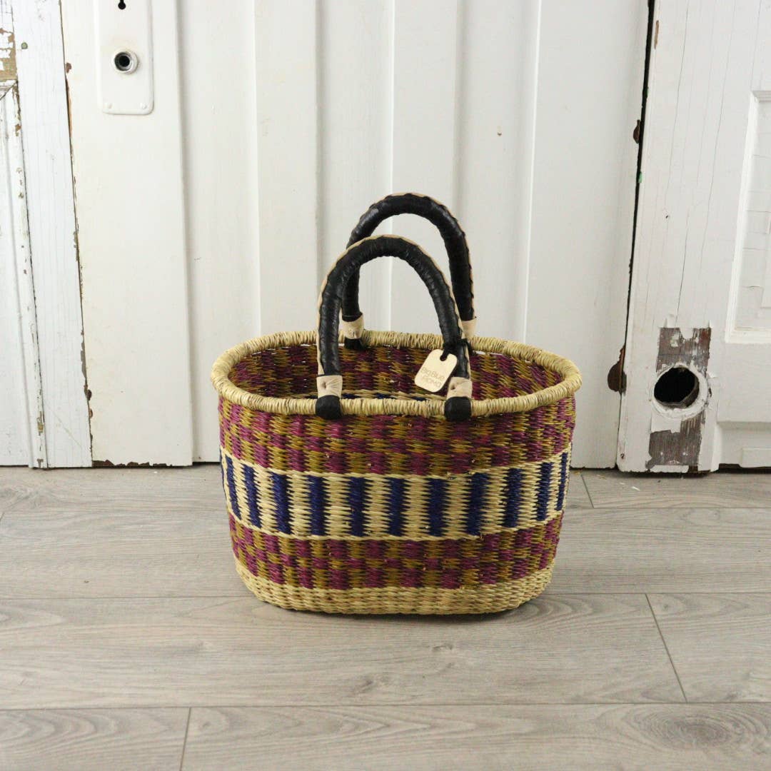 Oval Basket with Two Handles Medium - Traditional Palette