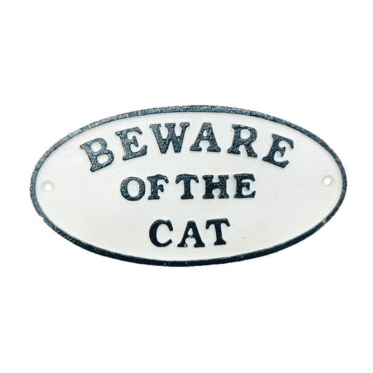 Beware of the Cat Cast Iron Sign