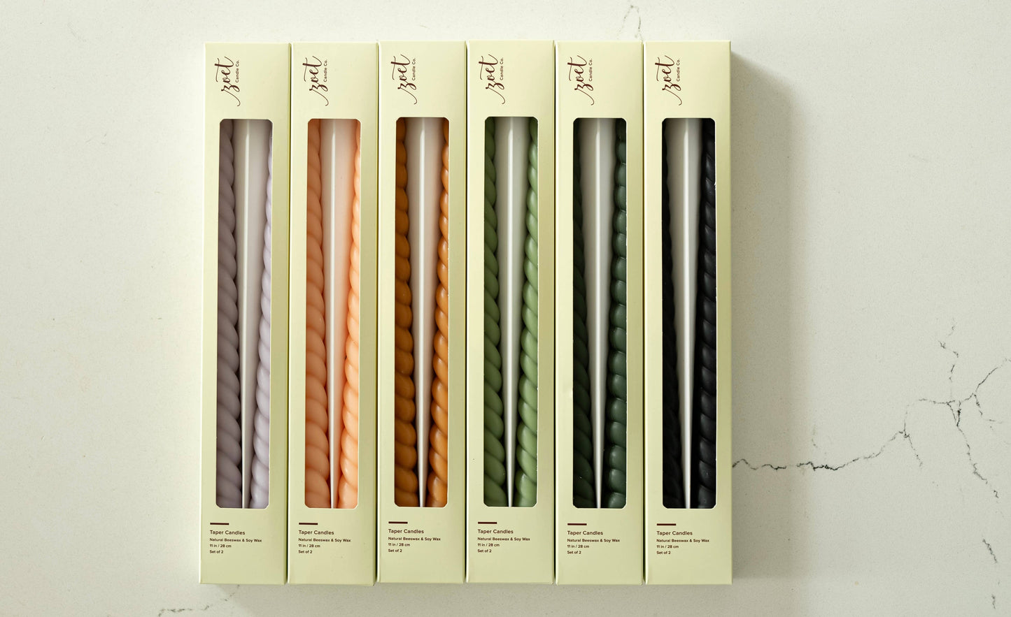 Twisted taper candle set | 11.5 inch | Beeswax & Soy Wax