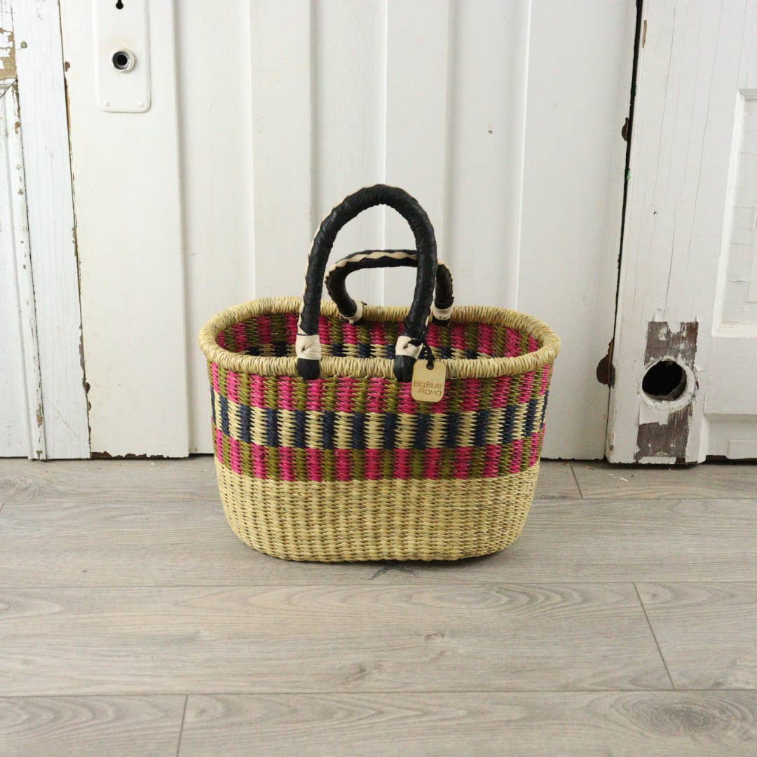 Oval Basket with Two Handles Medium - Traditional Palette