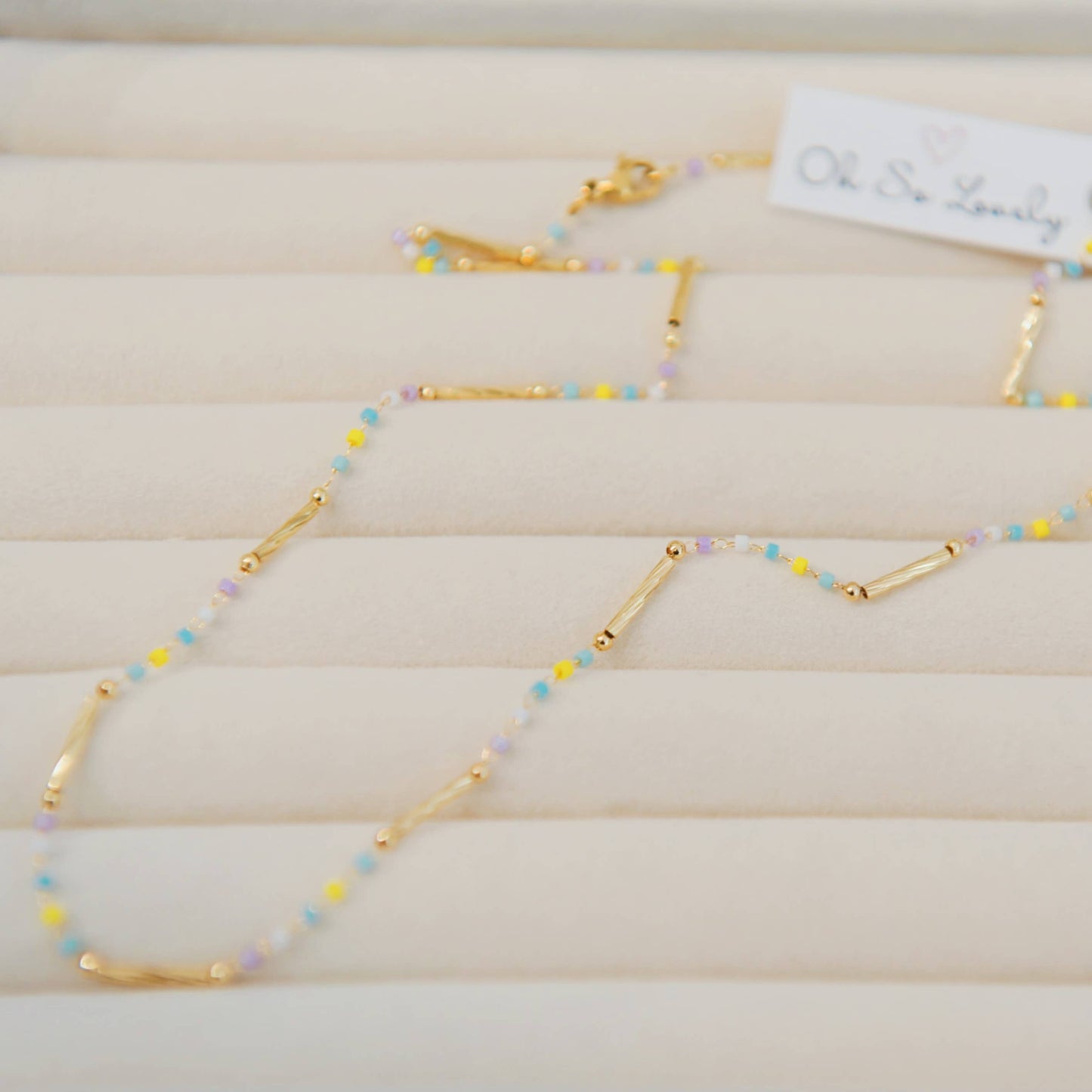 Tiana colored bead chain necklace 