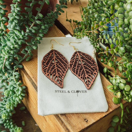 Balsam Leaf Wooden Earrings