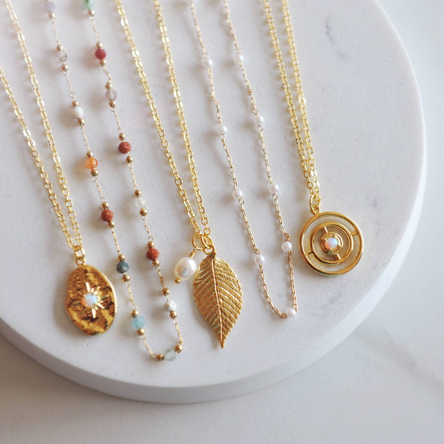 Nova vintage opal star necklace