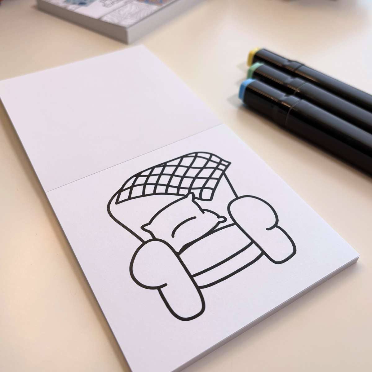 Mini Coloring Book Cushy & Cozy, 4"x4", Stocking Stuffers
