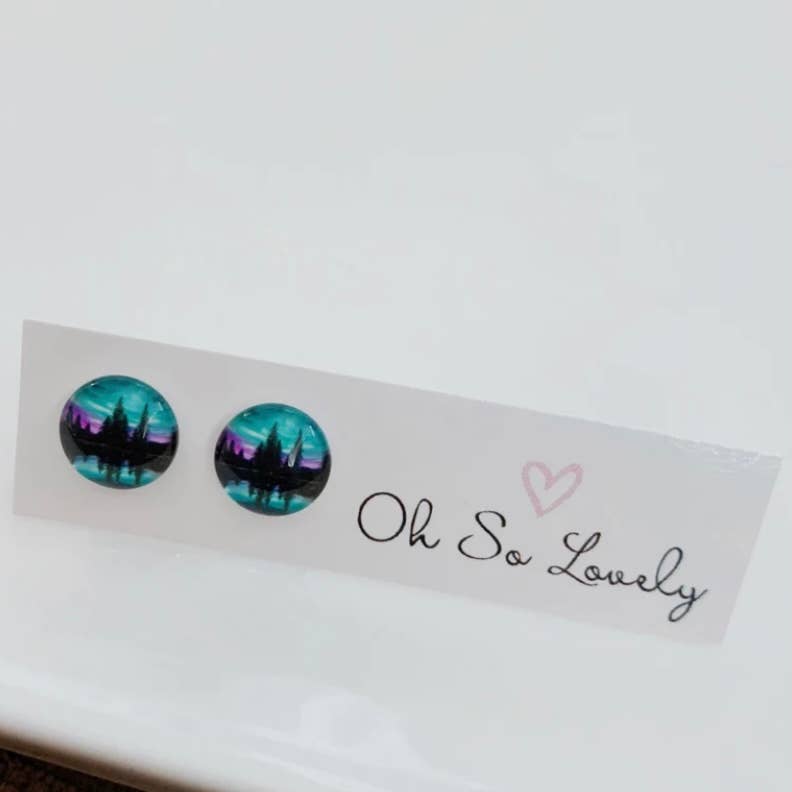 Northern light sky earrings