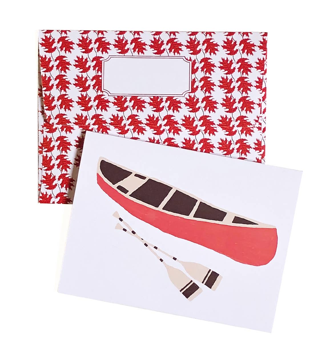 Algonquin Red Canoe Greeting Card – Nature Inspired Design