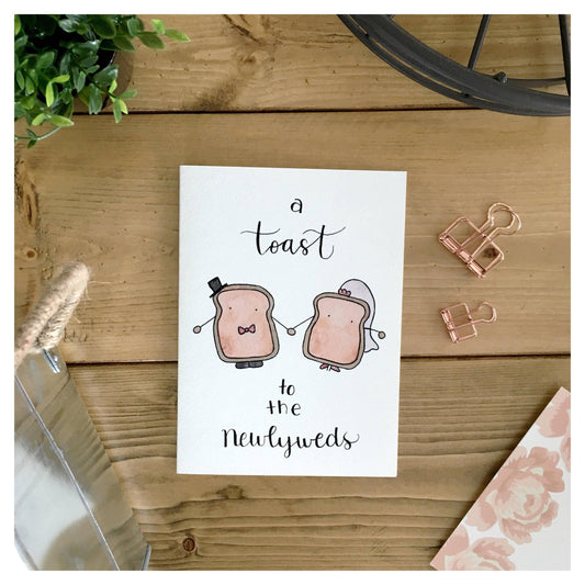 A Toast To The Newlyweds Card - Bride and Groom Toast