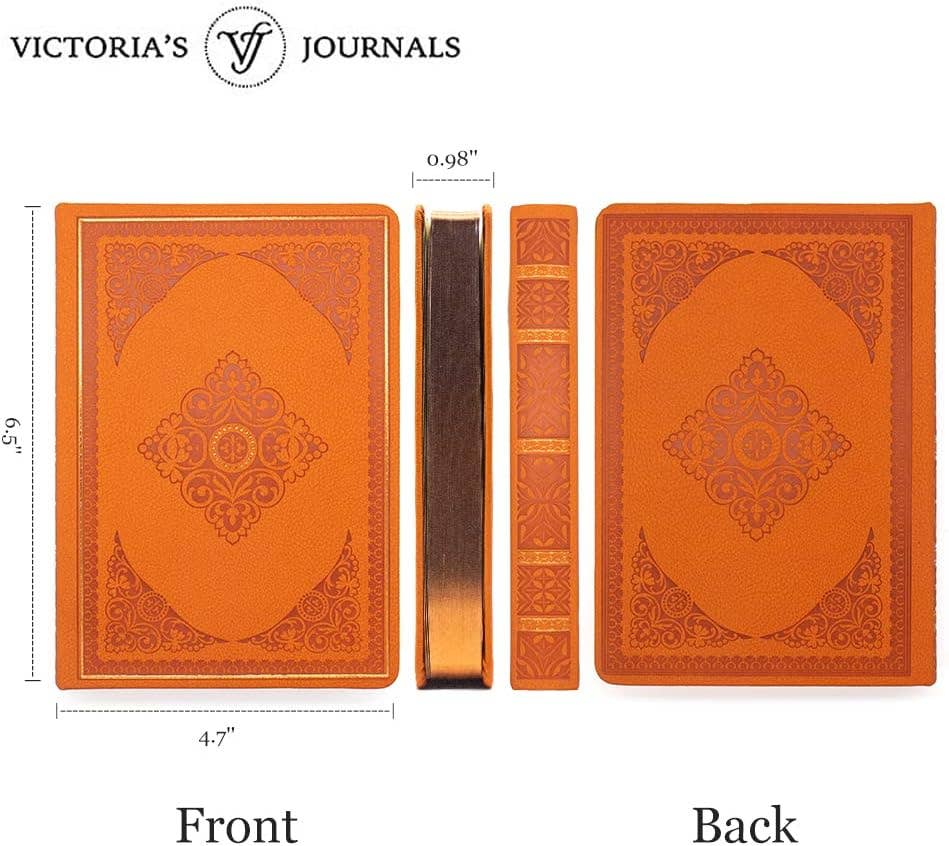 Vintage Classic Style Diary Notebook Vegan Leather (Apricot)