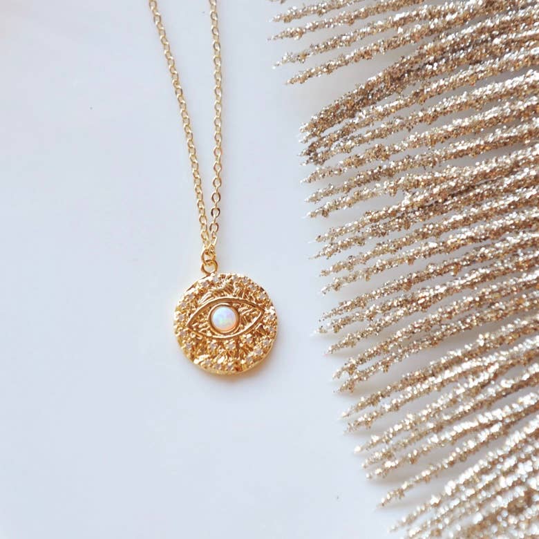 Evil Eye Necklace - Encrusted with Crystals