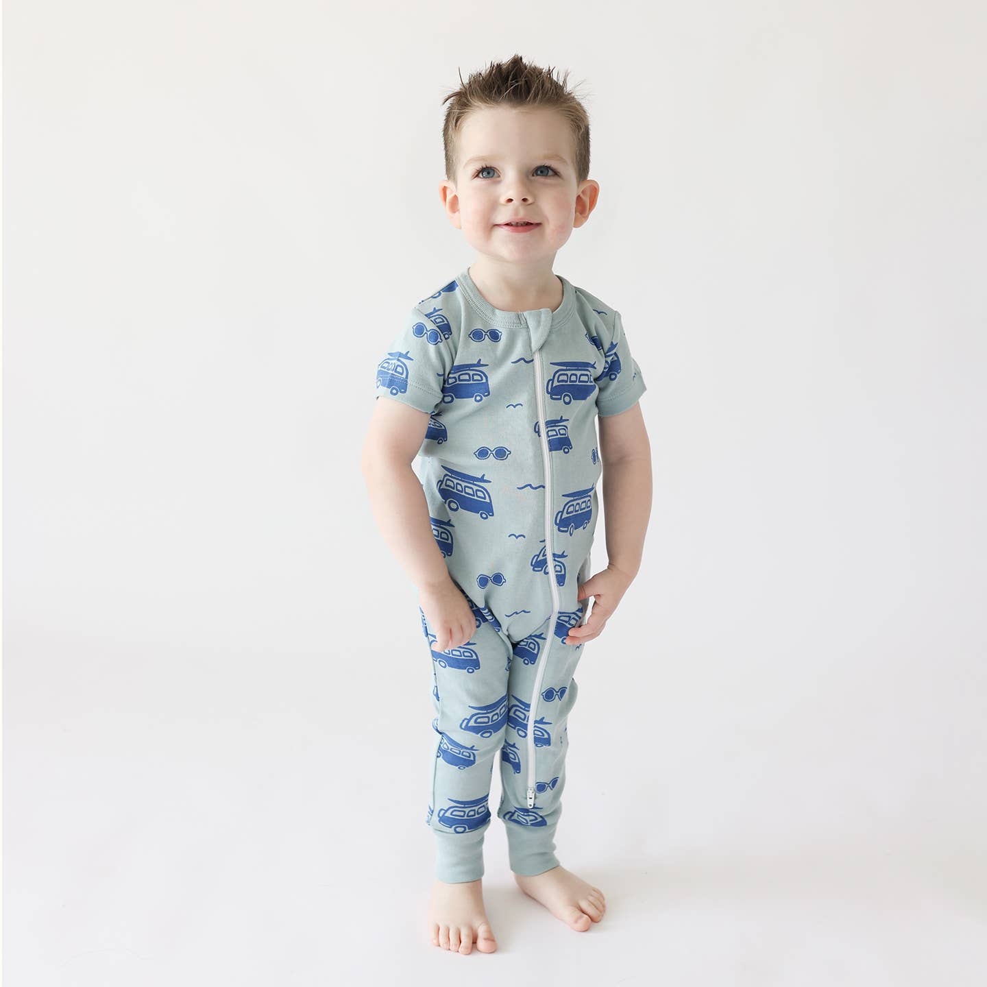 Signature Print '2-Way' Zip Romper - Short Sleeve: Watermelons / 0-3 Months