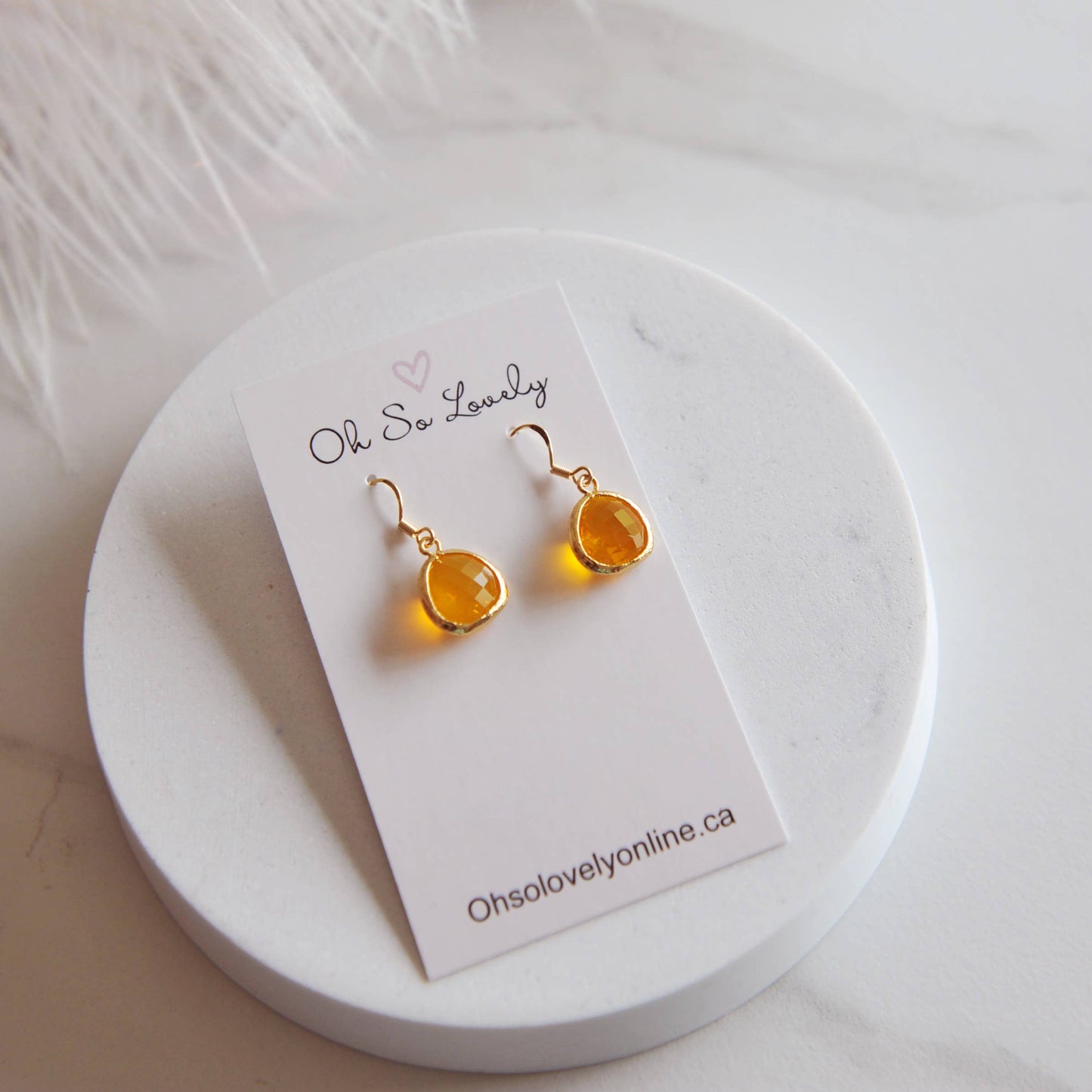 Lennon Orange gem earrings