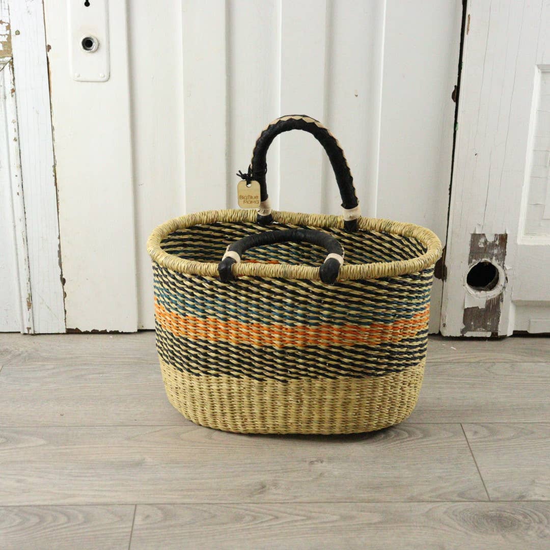 Oval Basket with Two Handles Medium - Traditional Palette