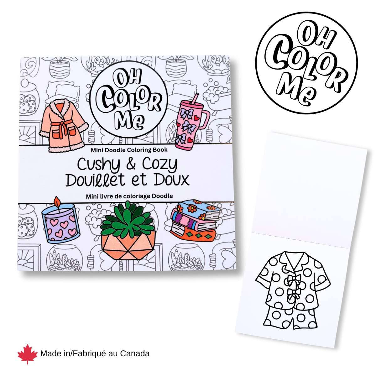 Mini Coloring Book Cushy & Cozy, 4"x4", Stocking Stuffers