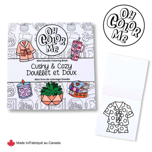 Mini Coloring Book Cushy & Cozy, 4"x4", Stocking Stuffers
