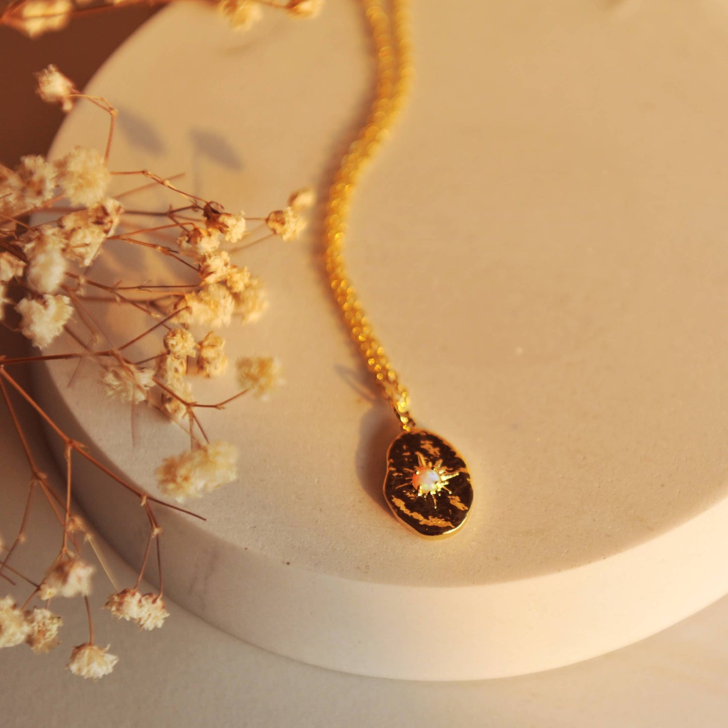 Nova vintage opal star necklace