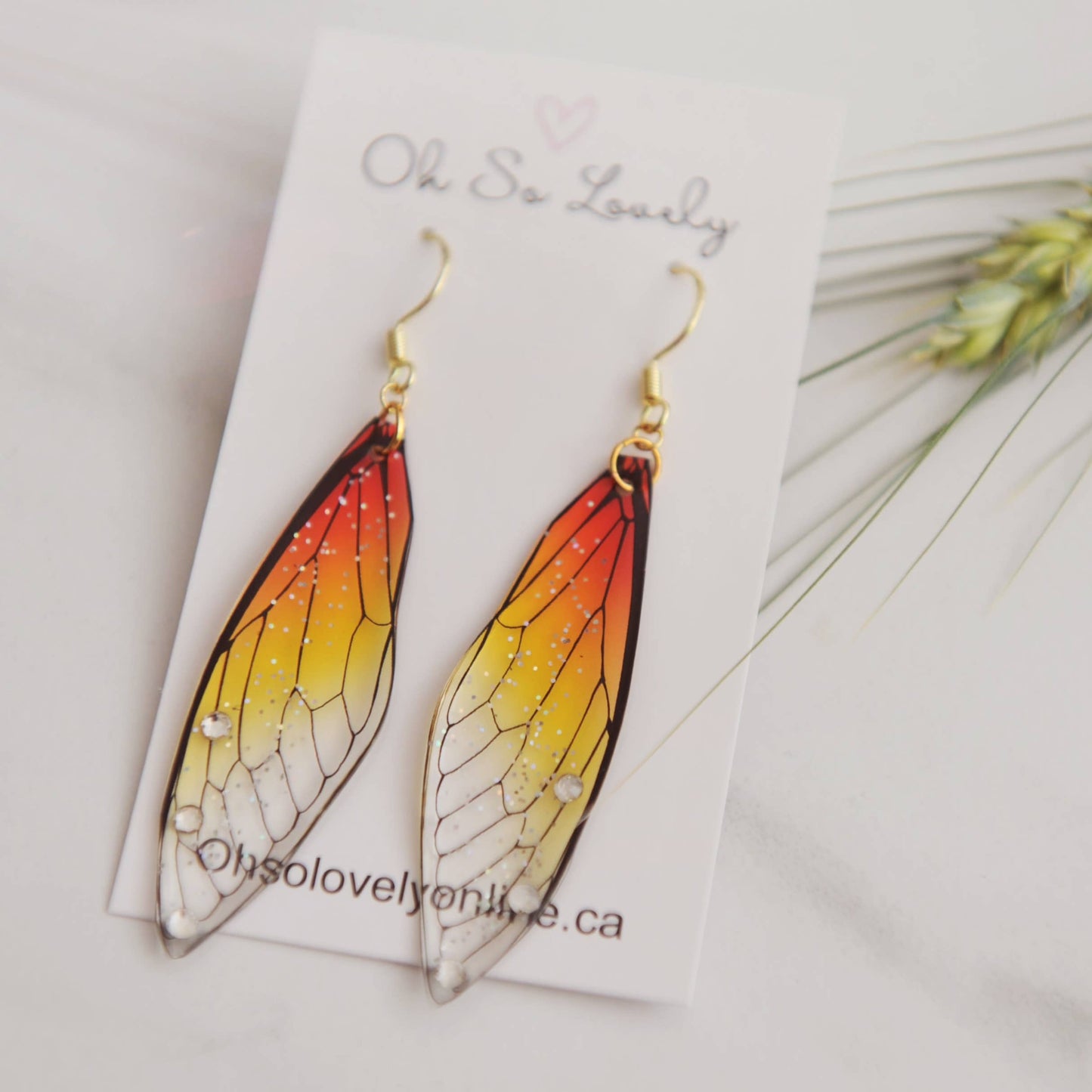 Sparkle Butterfly Wing Earrings