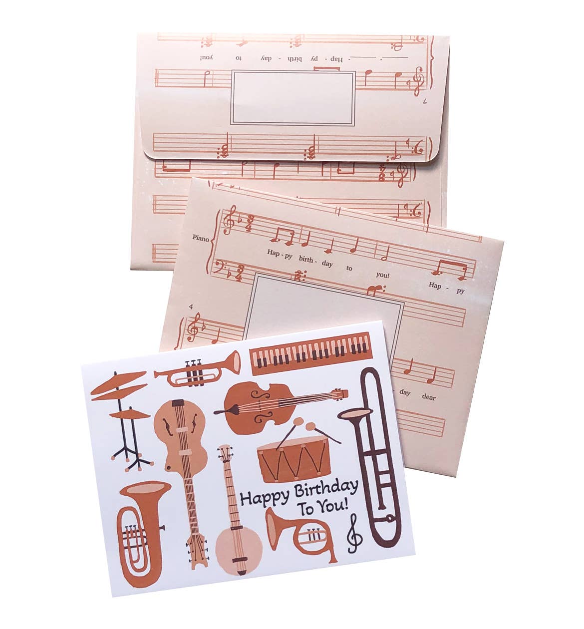 Musical Instruments Happy Birthday Card – Eco-Friendly