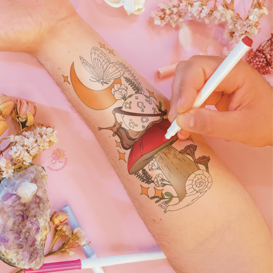 Snail Garden Temporary Tattoo