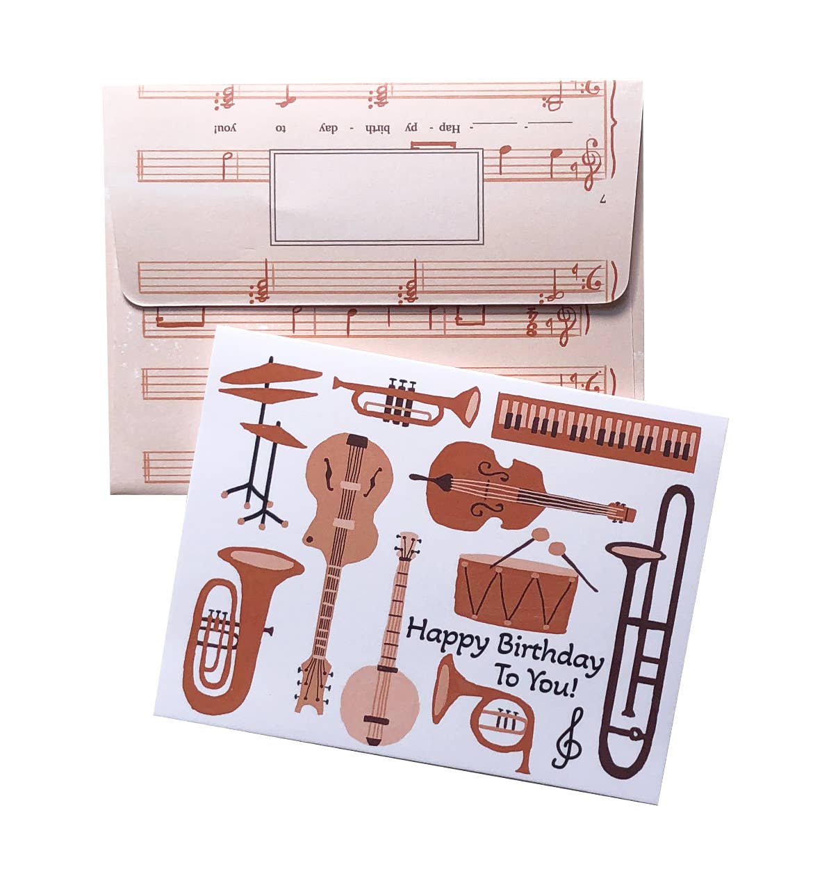 Musical Instruments Happy Birthday Card – Eco-Friendly