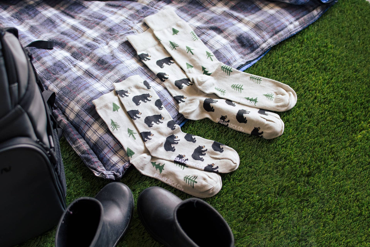 Men’s Socks | Bear and Trees | Nature | Eco Friendly