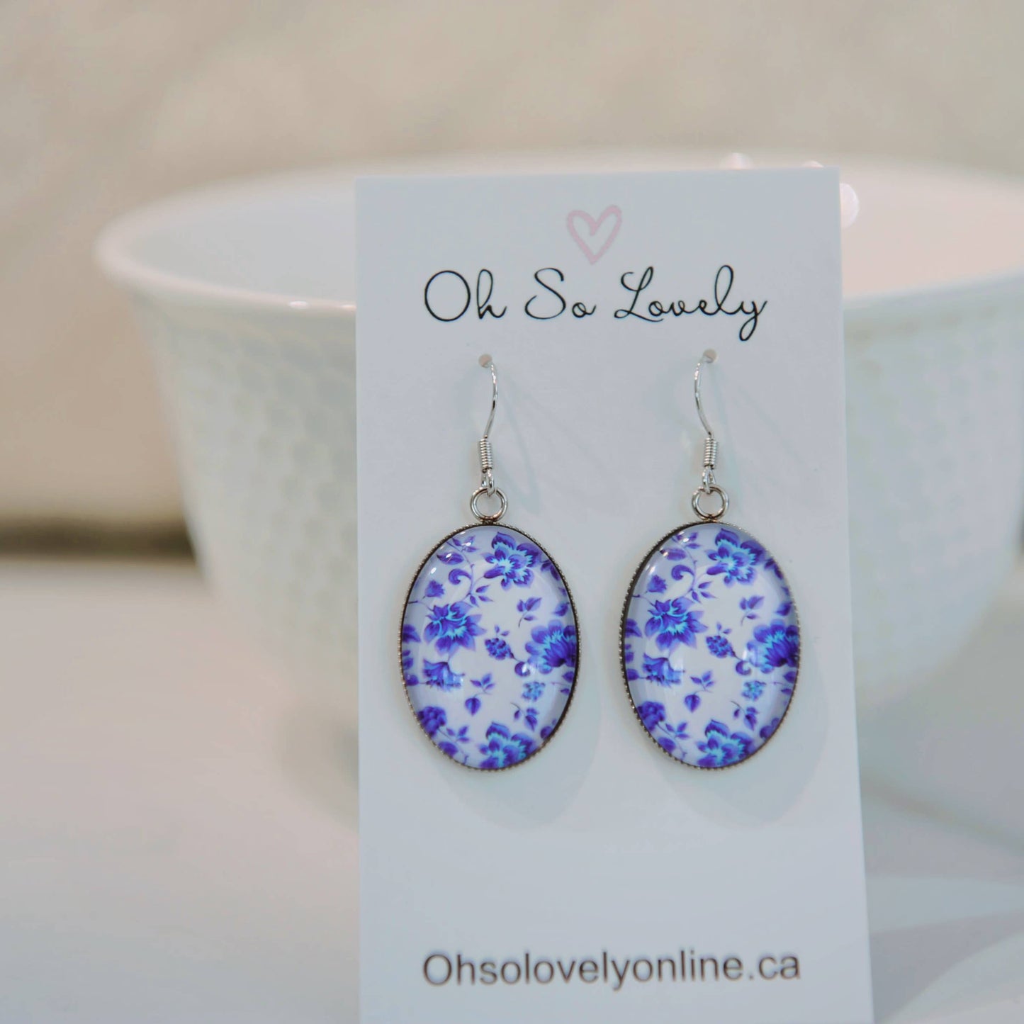 Santorini Florals Drop Glass Earrings