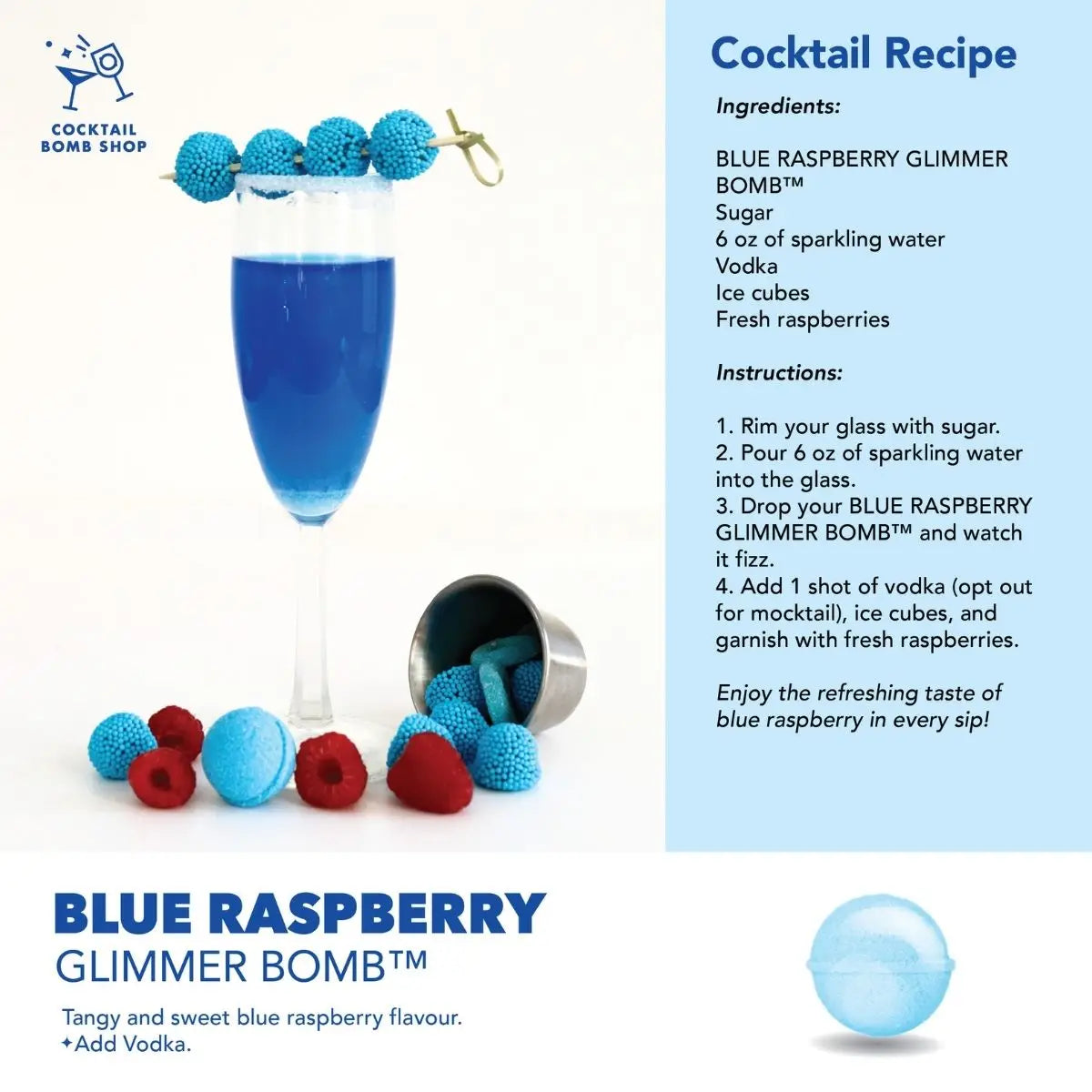 Blue Raspberry Cocktail Bomb 4-pack