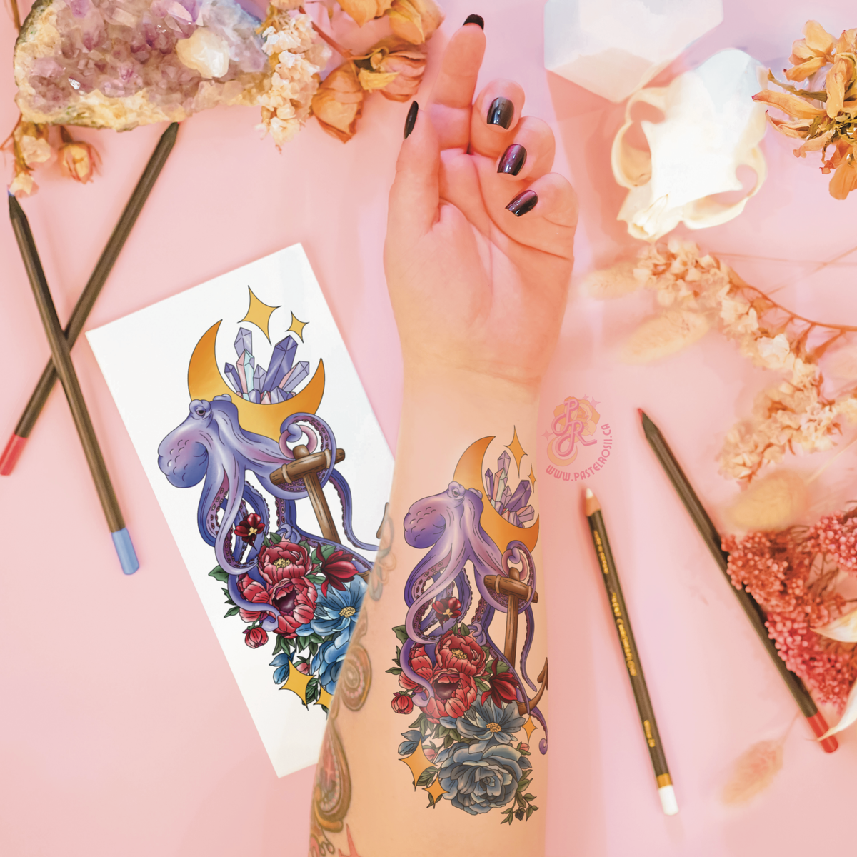 Moonlit Tides Temporary Tattoo